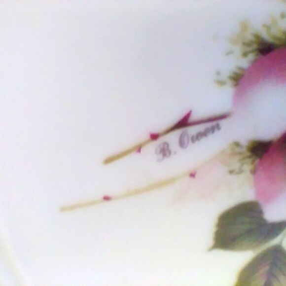 B. Owen Gorgeous Vintage Porcelain ROSE GOLD Designer PLATE - Picture 5 of 6